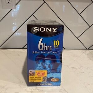 Sony 6hr brilliant color and sound 10 pack blank VHS NEW